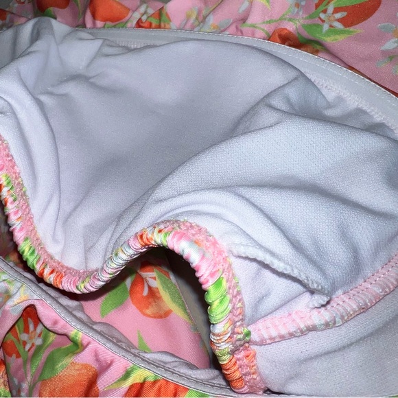 NEW LA LA Swim Pink Fruity Floral Print Matching Bikini Set Women’s Size L or XL - Picture 5 of 7